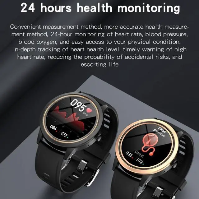 Alt view image 6 of 7 - A60 1.32 inch IPS HD Screen Smart Watch, Support Bluetooth Calling/Blood Pressure Monitoring (Black)