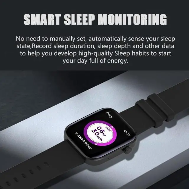 Alt view image 5 of 7 - P43 1.8 inch TFT Screen Bluetooth Smart Watch, Support Heart Rate Monitoring & 100+ Sports Modes (Black)