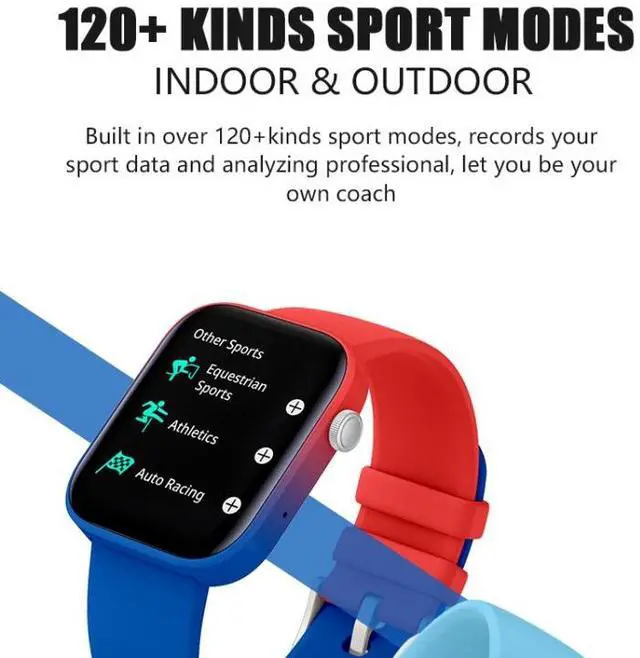Alt view image 6 of 7 - P43 1.8 inch TFT Screen Bluetooth Smart Watch, Support Heart Rate Monitoring & 100+ Sports Modes (Black)