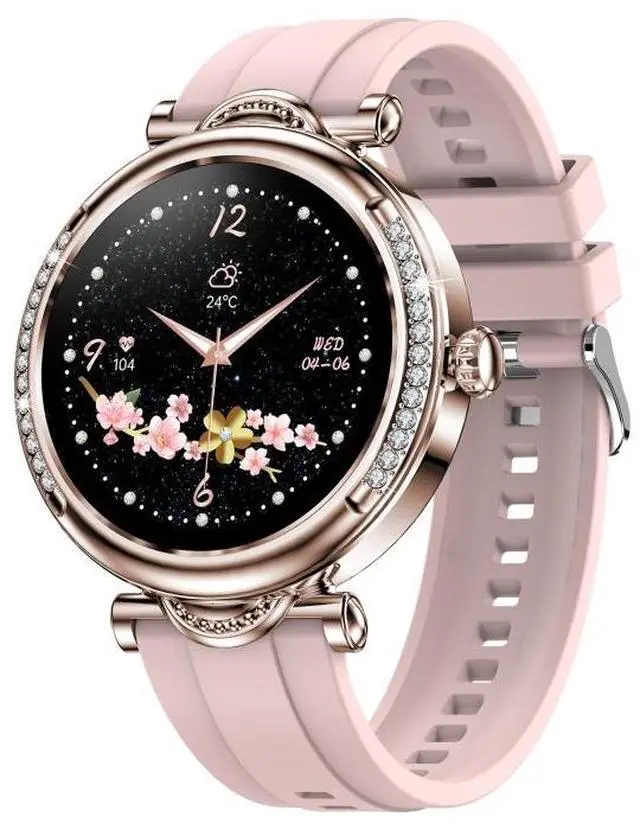 Main image of CF32 1.27 inch Screen Lady Smart Watch, Support Female Physiology Monitoring & 100+ Sports Modes Silicone Band (Gold)