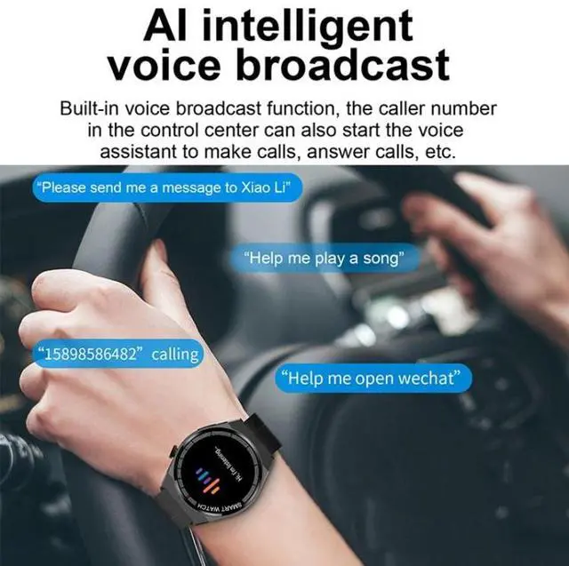 Alt view image 4 of 7 - GT3 Smart Bracelet, 1.5 inch Smart Watch, Bluetooth Call / Heart Rate / Blood Pressure / Blood Oxygen (Black)