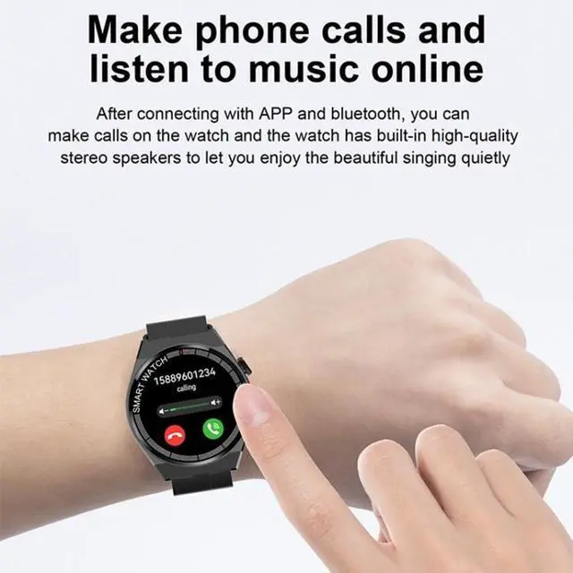 Alt view image 5 of 7 - GT3 Smart Bracelet, 1.5 inch Smart Watch, Bluetooth Call / Heart Rate / Blood Pressure / Blood Oxygen (Black)