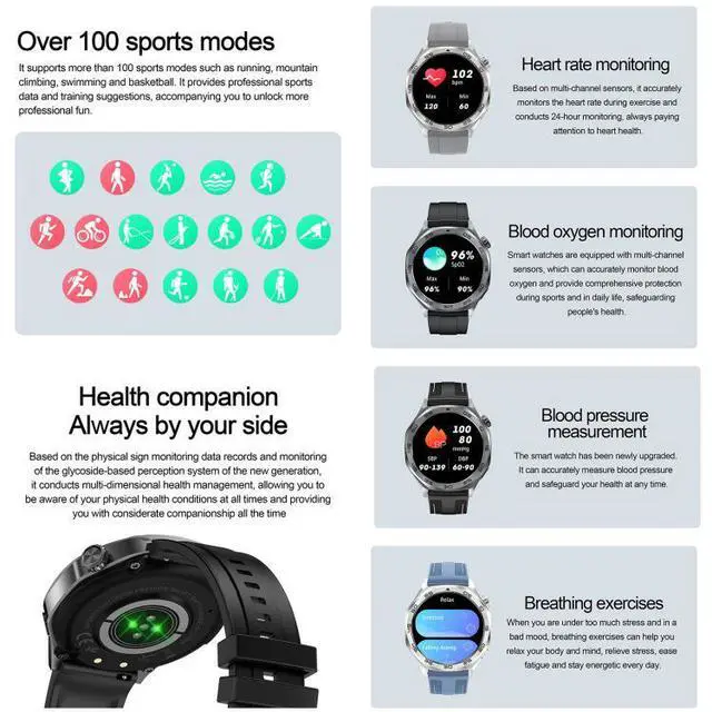 Alt view image 5 of 7 - AK83 BT Call Smart Watch, Support Blood Pressure / Heart Rate / Sports Health Monitoring Fitness Tracker (Steel 3-Bead Steel)