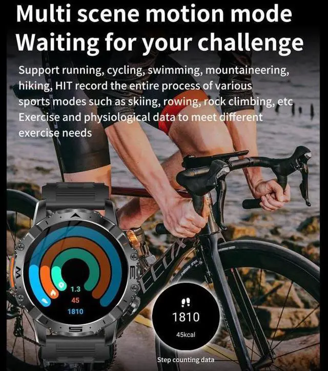 Alt view image 6 of 7 - BH11 4G LTE Android 8.1 Smart Watch, 2GB+16GB, Unisoc 8541 Quad Core, Support Heart Rate / Blood Oxygen (Black Steel)