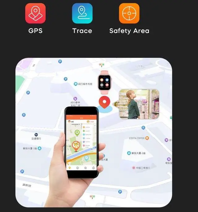 Alt view image 5 of 7 - K20 1.81 inch Children Sport Smart Watch, Support Video Call / Message Notification / GPS / WiFi / AI (Pink)