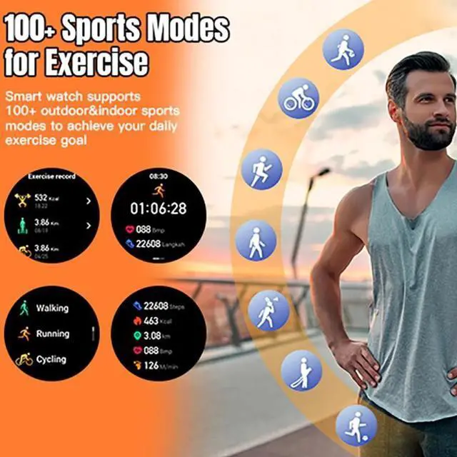 Alt view image 4 of 7 - LEMFO LF35 1.43 inch AMOLED Round Screen Steel Strap Smart Watch Supports Blood Oxygen Detection (Gold)