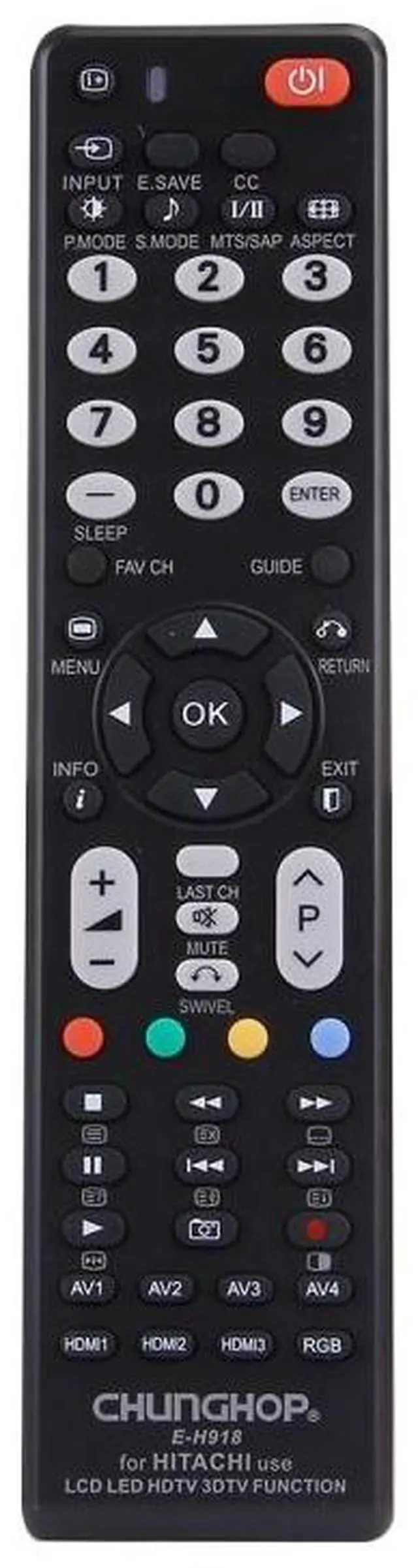 Main image of CHUNGHOP E-H918 Universal Remote Controller for HITACHI LED TV / LCD TV / HDTV / 3DTV