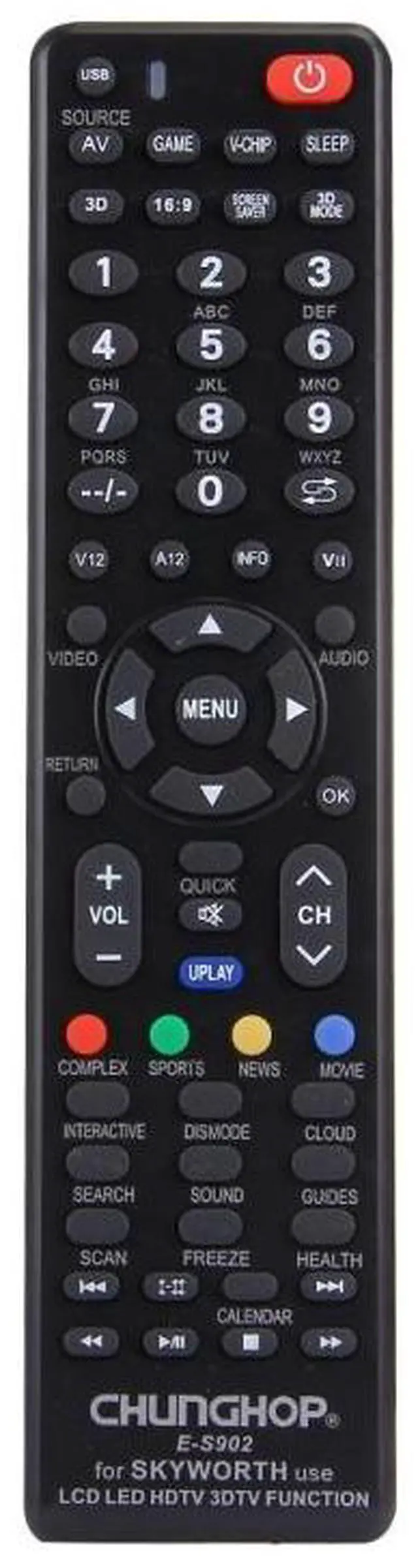 Alt view image 2 of 7 - CHUNGHOP E-S902 Universal Remote Controller for SKYWORTH LED TV / LCD TV / HDTV / 3DTV