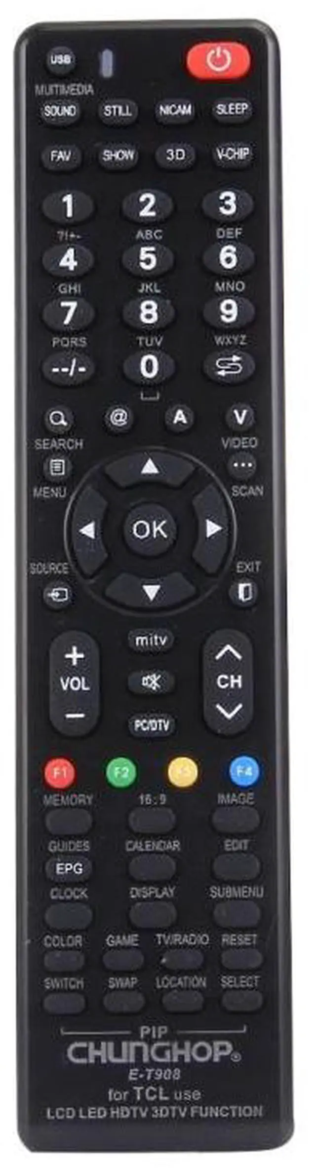 Alt view image 2 of 7 - CHUNGHOP E-T908 Universal Remote Controller for TCL LED TV / LCD TV / HDTV / 3DTV
