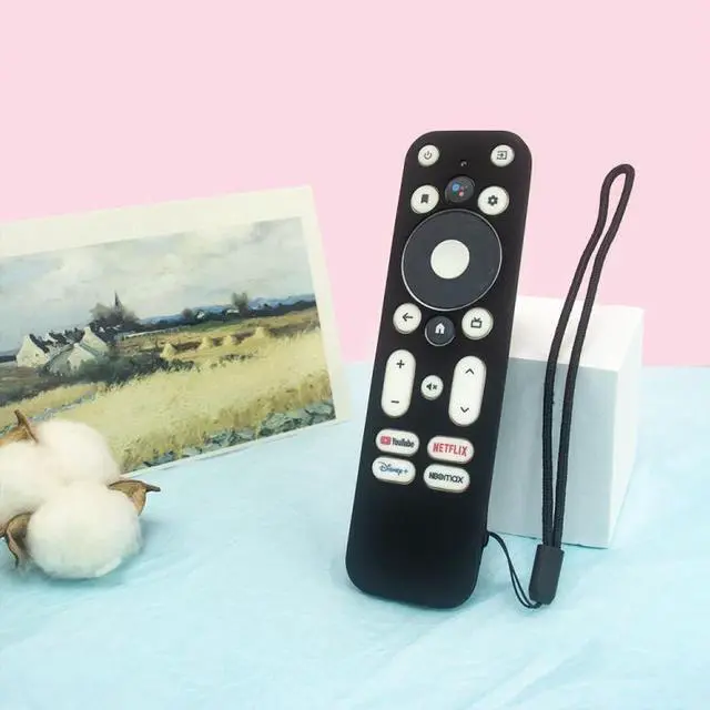 Alt view image 4 of 5 - For ONN Android TV 4K UHD Streaming Device Y55 Anti-Fall Silicone Remote Control Cover (Red)