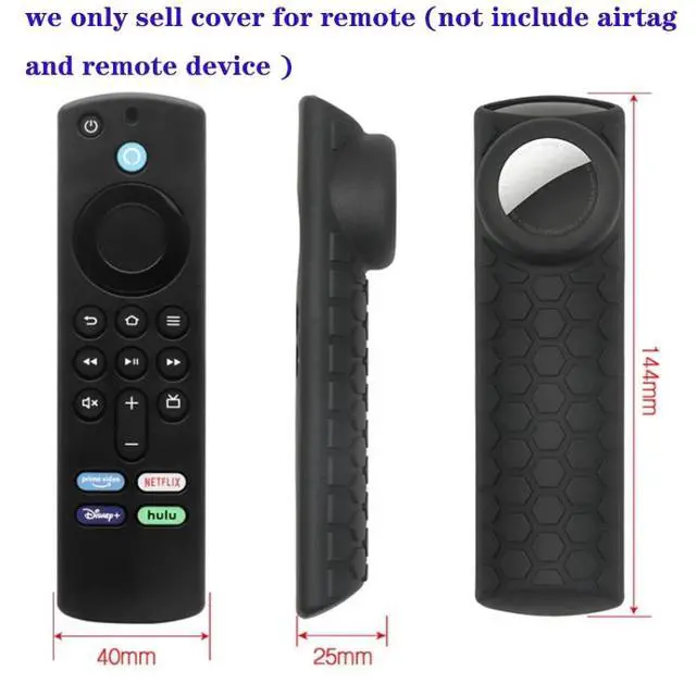 Alt view image 2 of 7 - 2pcs Remote Control Case For Amazon Fire TV Stick 2021 ALEXA 3rd Gen With Airtag Holder (Wine Red)