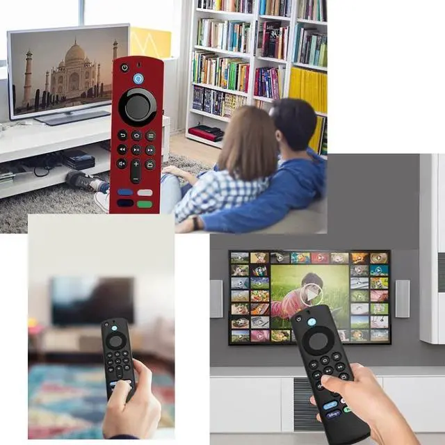 Alt view image 7 of 7 - 2pcs Remote Control Case For Amazon Fire TV Stick 2021 ALEXA 3rd Gen With Airtag Holder (Wine Red)