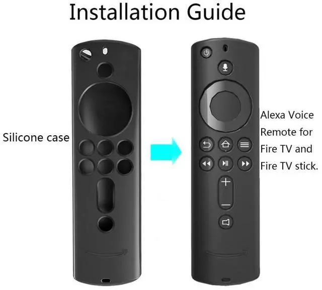 Alt view image 3 of 7 - Non-slip Texture Washable Silicone Remote Control Cover for Amazon Fire TV Remote Controller (Black)