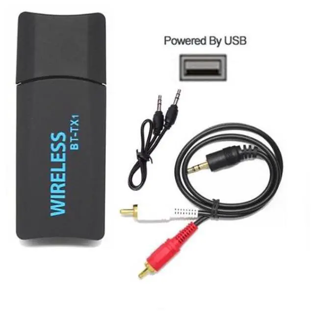 Alt view image 4 of 5 - BT-TX1 2 in 1 Bluetooth Wireless 3.5mm Audio Transmitter USB Adapter for TV Computer