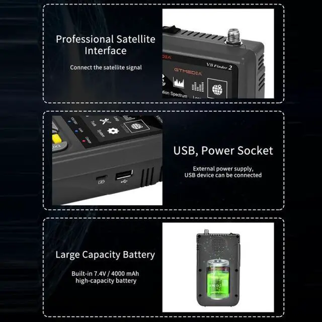 Alt view image 3 of 7 - GTMedia Full HD Digital Satellite Finder With 3.5 Inch LCD Screen Without Bag