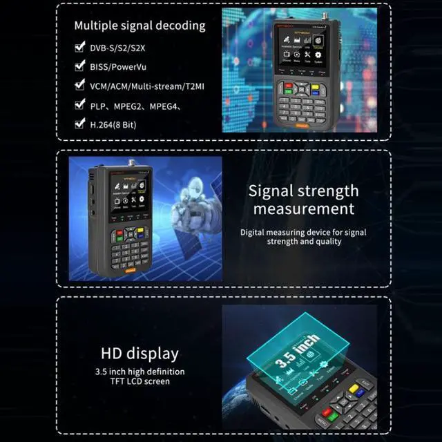 Alt view image 4 of 7 - GTMedia Full HD Digital Satellite Finder With 3.5 Inch LCD Screen Without Bag