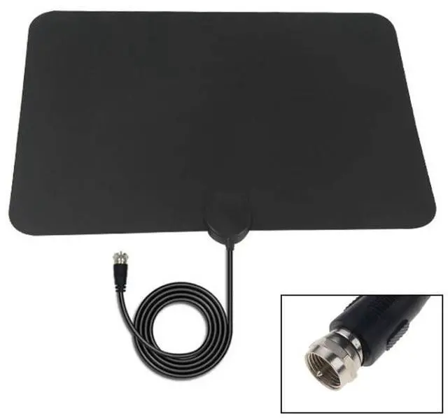 Alt view image 2 of 7 - AN-1002 5dBi/25dBi Indoor HDTV Antenna with Sucker, VHF170-230/UHF470-862MHz(Black)