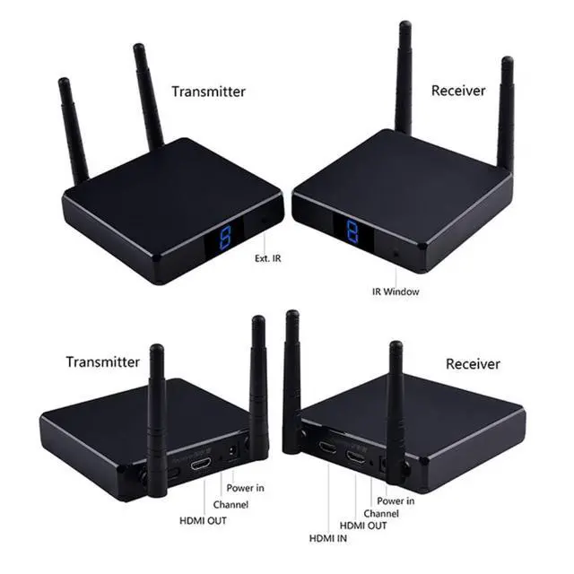 Alt view image 4 of 7 - Measy FHD686 Full HD 1080P 3D 5-5.8GHz Wireless HDMI Transmitter (Transmitter + Receiver) with Display, Supports Infrared Remote Control & Wireless Same Screen Function, Transmission Distanc