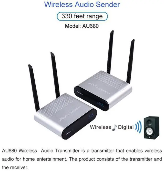 Alt view image 6 of 6 - Measy AU680 Wireless Audio Speaker Transmission Box, Transmitter & Receiver, Transmission Distance: 100m