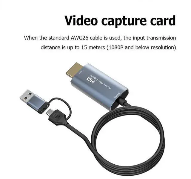 Alt view image 4 of 7 - Z36 HDMI/M Male to USB-Type C/M Male HD Video Capture Card, Length: 2m Z36
