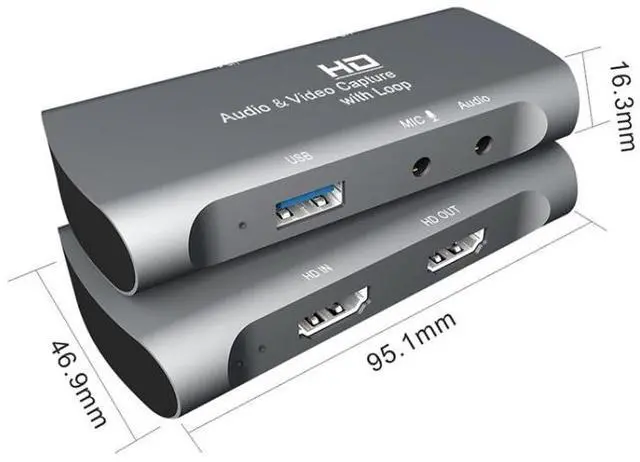 Alt view image 2 of 7 - Z27 HDM Female + Mic to HDM Female USB 2.0 Video Audio Capture Box(Dark Gray)