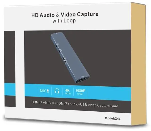Alt view image 5 of 5 - Z46 HDMI + Mic + Audio + USB Video Capture Card with Loop