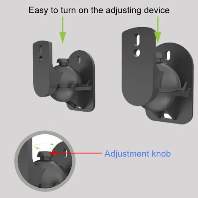Alt view image 5 of 7 - Pair Black Surround Sound Speaker Wall Mount Brackets 45 Degree Rotatable Design TV Wall Mount 8 x 4.5 x 5.8cm