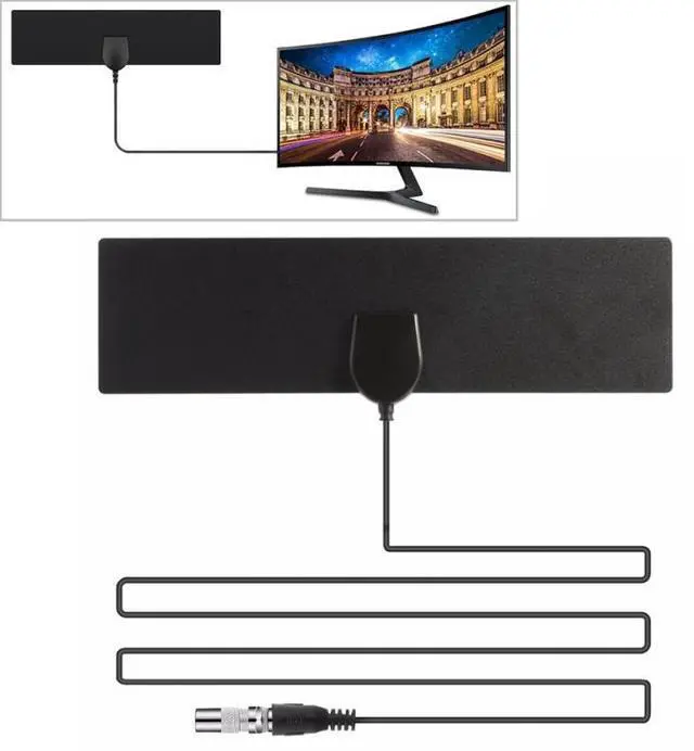 Main image of 25 Miles Range 28dBi High Gain Amplified Digital HDTV Indoor Outdoor TV Antenna with 3.7m Coaxial Cable & IEC Adapter