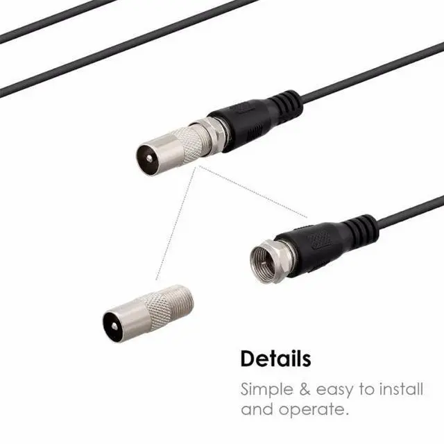 Alt view image 5 of 7 - 25 Miles Range 28dBi High Gain Amplified Digital HDTV Indoor Outdoor TV Antenna with 3.7m Coaxial Cable & IEC Adapter