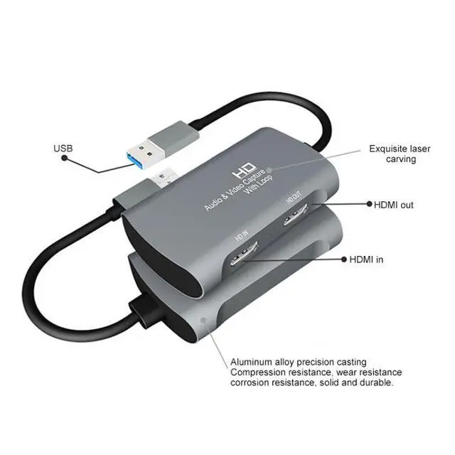 Alt view image 4 of 7 - Z31 HDMI Female to HDMI Female + Audio + USB 2.0 Video Capture Box