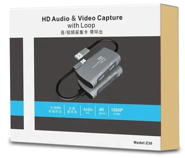Alt view image 3 of 7 - Z30 HDMI Female + Mic to HDMI Female + Audio + USB 2.0 Video Capture Box
