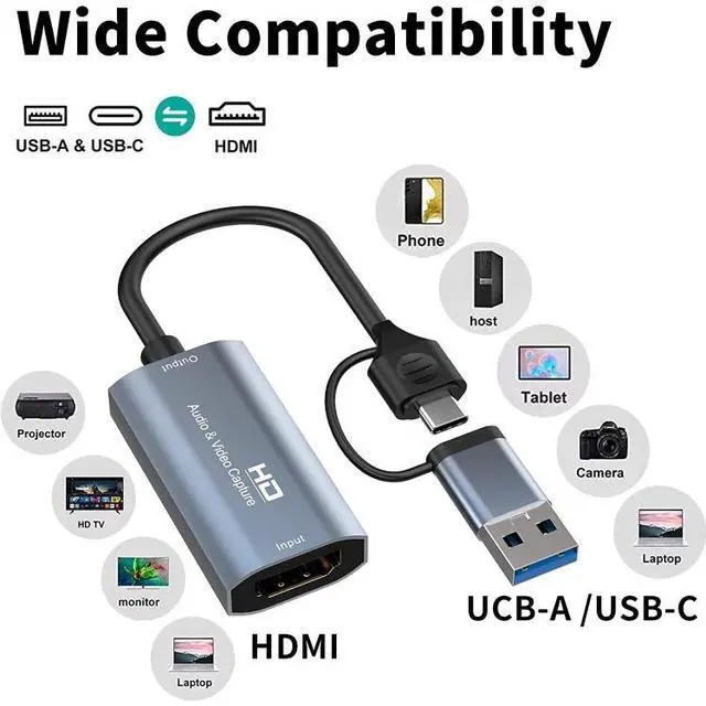 Alt view image 6 of 7 - Z29 HDMI/M Female to USB-Type C/M Male HD Video Capture Card Z29