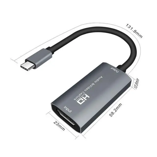 Alt view image 2 of 7 - Z29A HDMI Female to USB-C / Type-C Male Video Audio Capture Box(Grey)