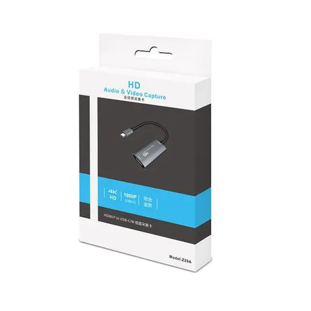 Alt view image 3 of 7 - Z29A HDMI Female to USB-C / Type-C Male Video Audio Capture Box(Grey)