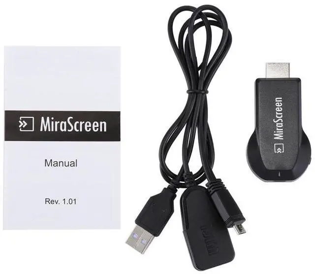 Alt view image 6 of 7 - MiraScreen WiFi Display Dongle / Miracast Airplay DLNA Display Receiver Dongle Wireless Mirroring Screen Device with 2 in 1 USB Cable (Black)