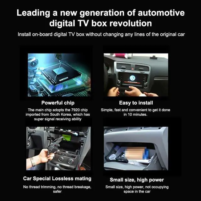 Alt view image 5 of 7 - High Speed 90km/h H.264 / AVC MPEG4 Mobile Digital Car DVB-T2 TV Receiver, Suit for Europe / Singapore / Thailand / Africa ect. Market(Black)