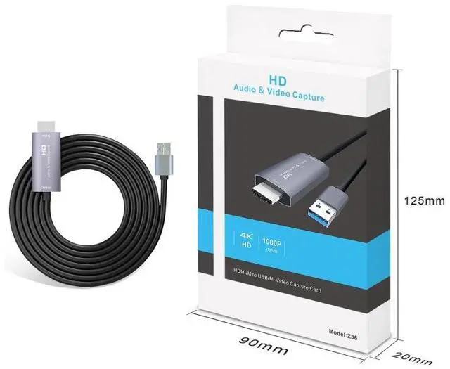 Alt view image 3 of 5 - Z36 HDMI Male to USB Male HD Video Capture Card, Cable Length: 2m