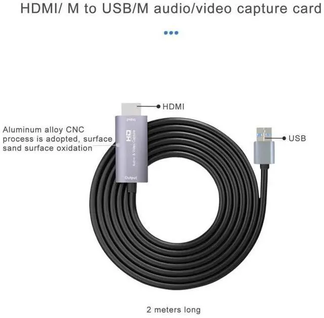 Alt view image 4 of 5 - Z36 HDMI Male to USB Male HD Video Capture Card, Cable Length: 2m