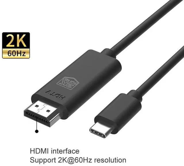 Alt view image 2 of 6 - UC506 USB-C / Type-C to HDMI 2K 60Hz HDTV Cable