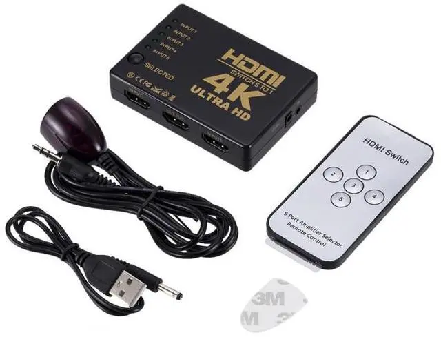Alt view image 4 of 7 - ZMT-968885 HDMI Switch 5 into 1 out 4K*2K HD Video Switch with Remote Control