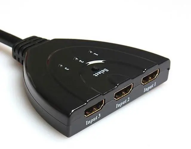 Alt view image 4 of 6 - 3x1 Pigtail HDMI Switcher Up to 1080P (Gold Plated)(Black)
