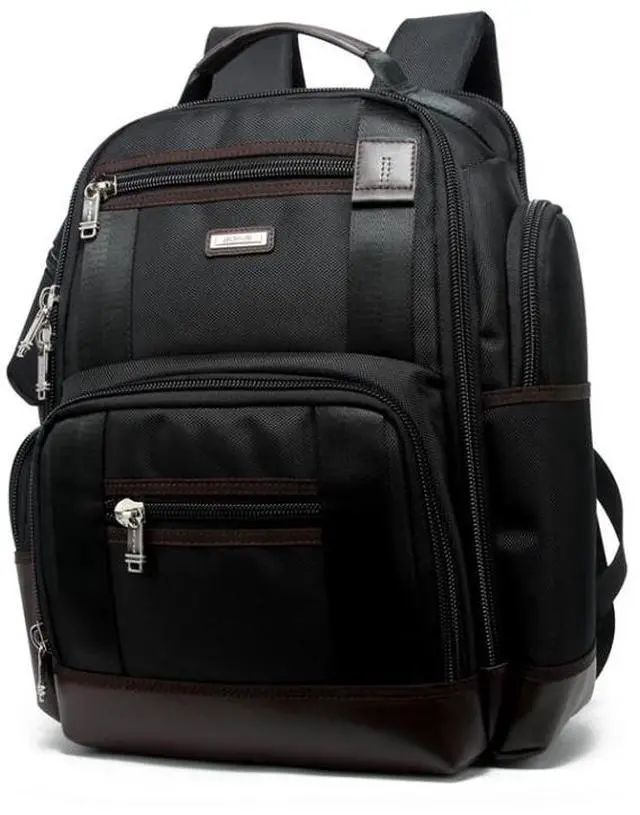 Alt view image 2 of 7 - Bopai 11-85301 15.6 inch Large Capacity Multi-layer Zipper Bag Design Breathable Laptop Backpack, Size: 35 x 20 x 43cm(Black)