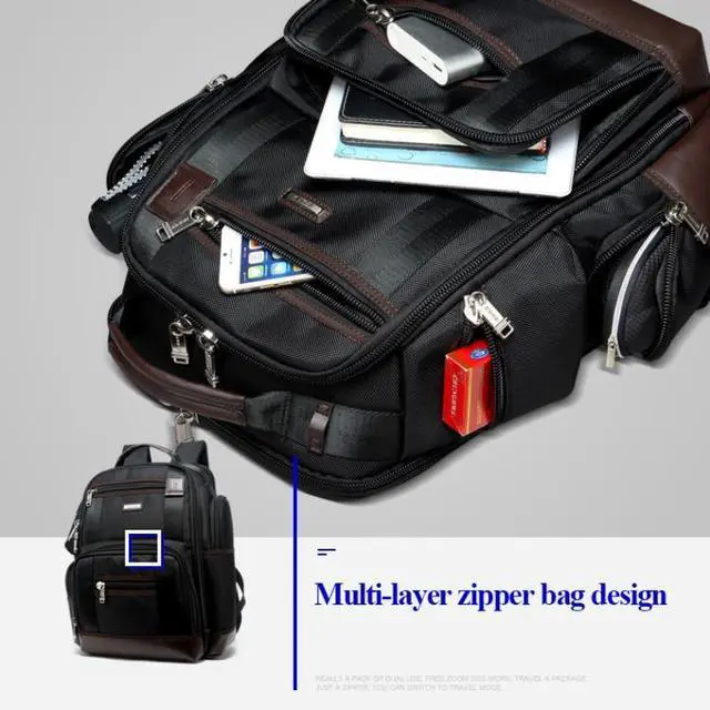 Alt view image 5 of 7 - Bopai 11-85301 15.6 inch Large Capacity Multi-layer Zipper Bag Design Breathable Laptop Backpack, Size: 35 x 20 x 43cm(Black)