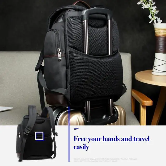 Alt view image 6 of 7 - Bopai 11-85301 15.6 inch Large Capacity Multi-layer Zipper Bag Design Breathable Laptop Backpack, Size: 35 x 20 x 43cm(Black)