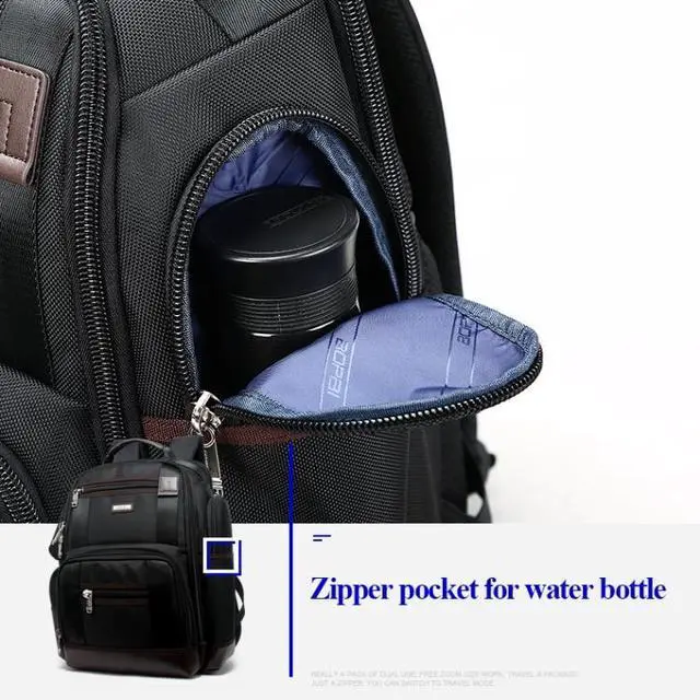 Alt view image 7 of 7 - Bopai 11-85301 15.6 inch Large Capacity Multi-layer Zipper Bag Design Breathable Laptop Backpack, Size: 35 x 20 x 43cm(Black)