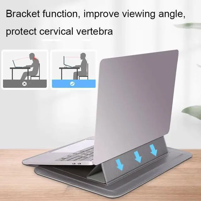 Alt view image 4 of 7 - HL0066-005 Multifunctional Stand Laptop Bag 13 inches 13 inches (Blue) Black