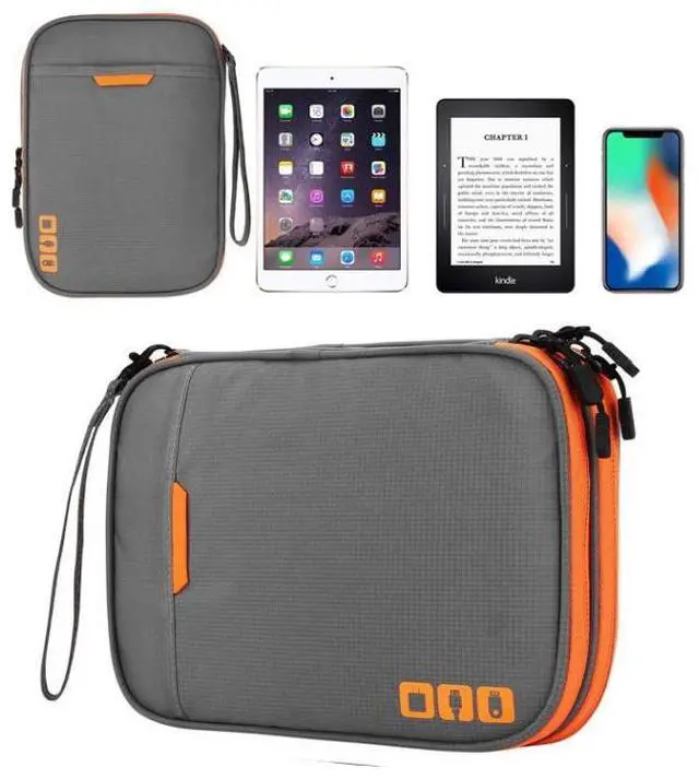 Alt view image 7 of 7 - Multi-functional Headphone Charger Data Cable Storage Bag Portable Power Pack, Size: L, 25 x 18 x 7cm (Black)