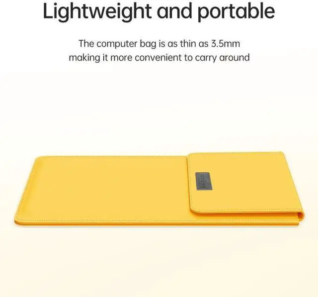 Alt view image 6 of 7 - 4 in 1 Lightweight and Portable Leather Computer Bag, Size:13/14 inches 13/14 inches (Yellow)