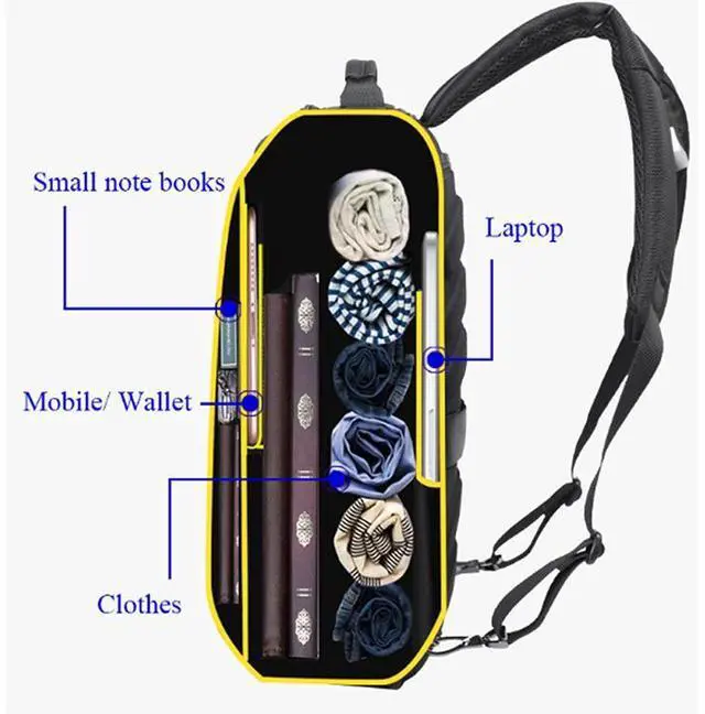 Alt view image 4 of 7 - Bopai 751-006551 Large Capacity Business Casual Breathable Laptop Backpack with External USB Interface, Size: 30 x 12 x 44cm(Black)