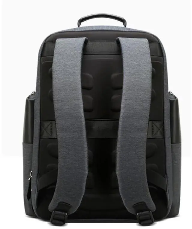 Alt view image 4 of 7 - Bopai 851-014318 Fashion Outdoor Breathable Waterproof Anti-theft Three-layer Large Capacity Double Shoulder Bag,with USB Charging Port, Size: 31x17x44cm(Grey)